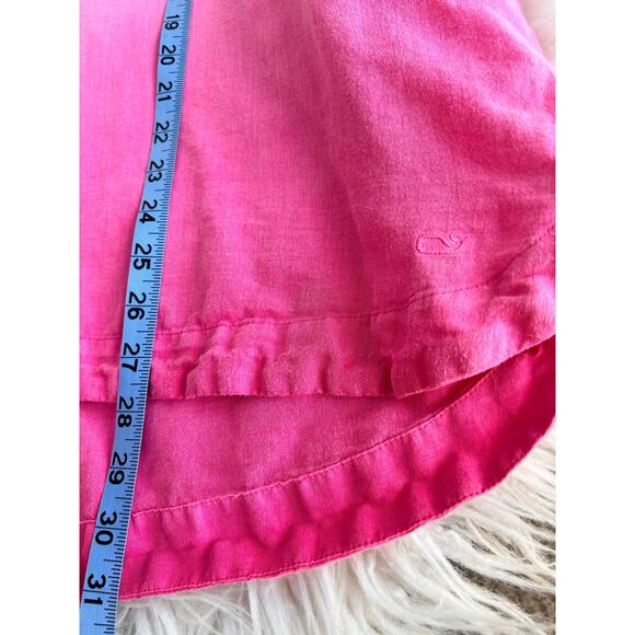 Vineyard Vines Ombre Lucaya Tunic Top Linen Cotton Blend White Pink Size Large - Picture 9 of 9